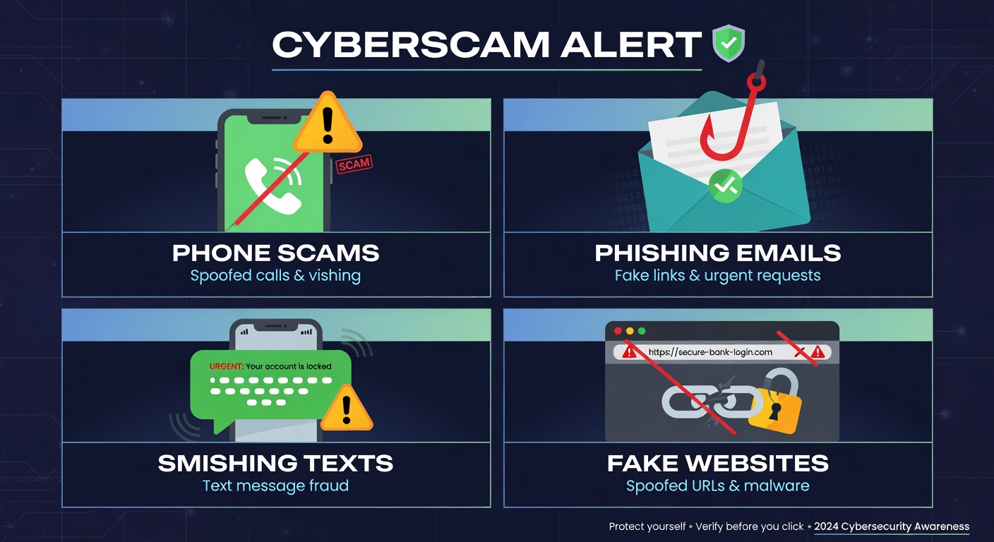 Common scam types illustration
